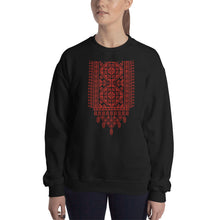 Load image into Gallery viewer, Palestinian Tatreez Printed Unisex Sweatshirt (Black/ white)