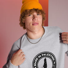 Load image into Gallery viewer, Made in Palestine Unisex Sweatshirt (White/Grey)