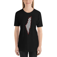 Load image into Gallery viewer, Palestine فلسطين map/kufeyi Unisex T-Shirt (White/Black)