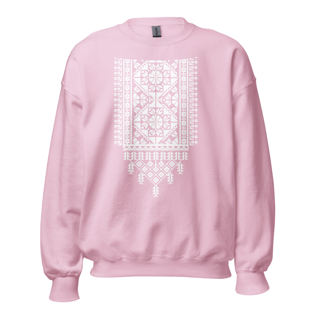 Pink Palestinian Tatreez Printed Unisex Sweatshirt